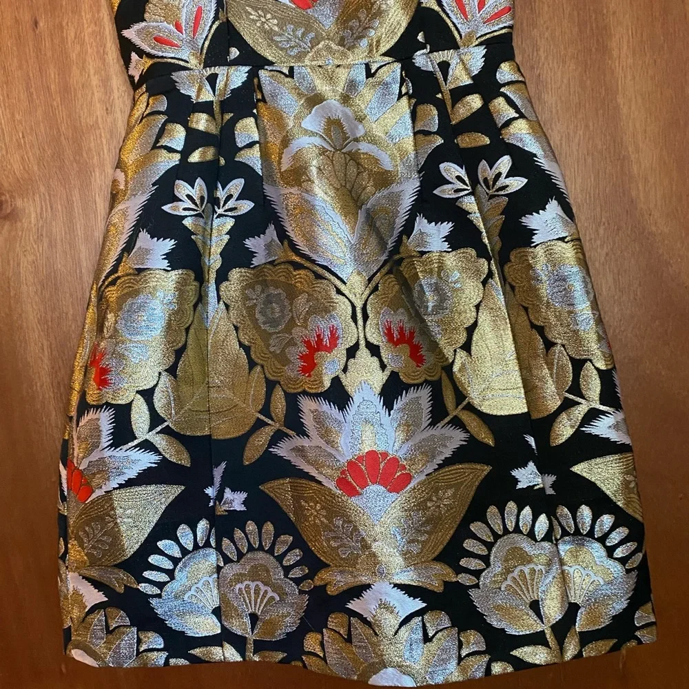 Ted Baker Imoen Opulent Orient Jacquard Dress Womens Size 1 US 4 Pocket Cocktail - Picture 3 of 11